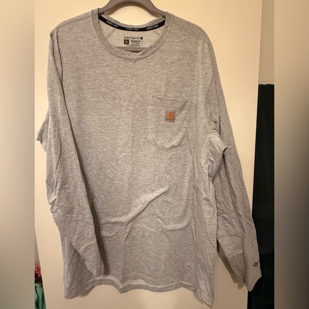 Carhartt Force Men's Heather Gray Long Sleeve Tee